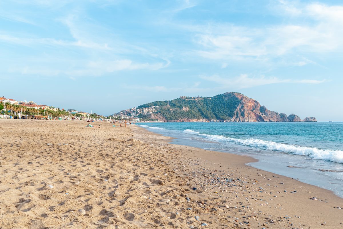 Kleopatra Strand Alanya mit Burgblick
